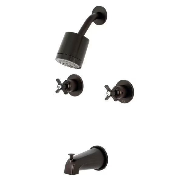 Tub and Shower Faucet, Oil Rubbed Bronze, Wall Mount, Kingston Brass, Mfr#: KBX8145ZX